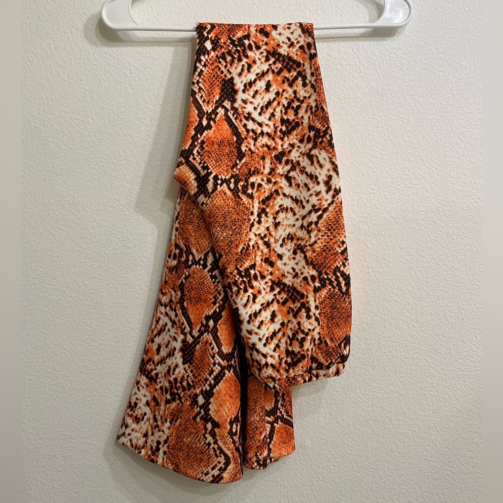 Poly Orange Snakeskin Pants
